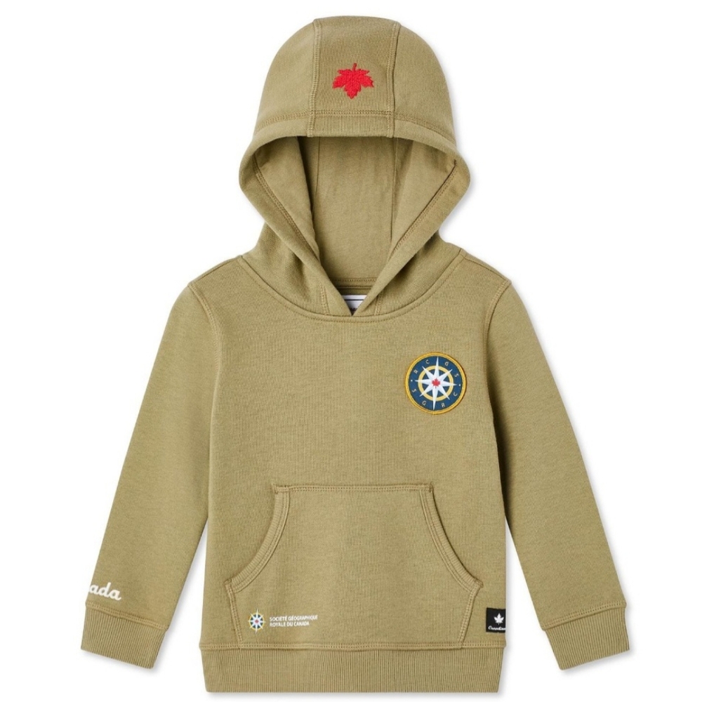 Brand New Canadiana Kids Olive Green Geographic Hoodie